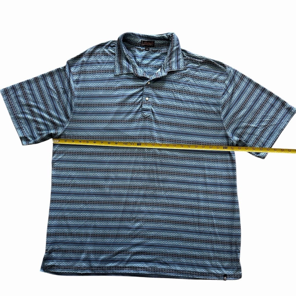Rafter C Polo Shirt Mens 2XL Blue Western Print Performance Golf - Picture 4 of 5